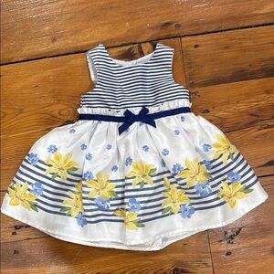 Nannette Baby Blue and White Sleeveless A-Line Dress size 6 to 9 months